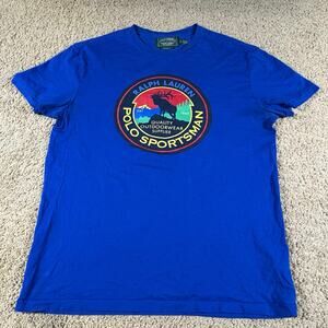 Polo Ralph Lauren Country Sportsman Blue T Shirt Mens Size SP Graphic Tee
